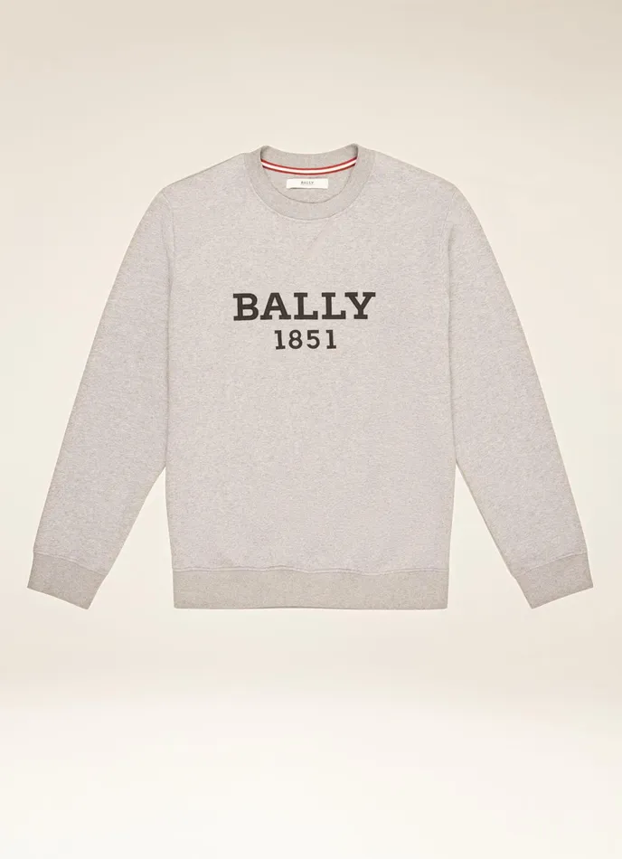 Men Bally Tracksuits Logo Sweater 8211 Cotton Top In Grey