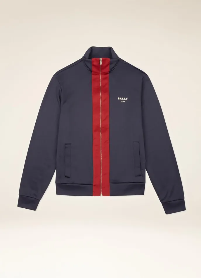 Men Bally Tracksuits Track Jacket 8211 Techno Cotton Mix Outerwear In Navy
