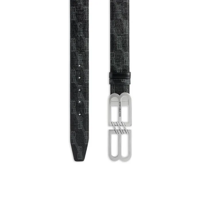 Men Belts Balenciaga Reversible Bb Monogram Belt In Black