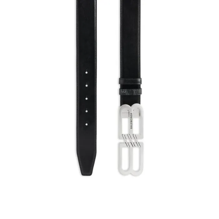 Men Belts Balenciaga Reversible Bb Monogram Belt In Black