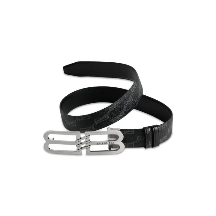 Men Belts Balenciaga Reversible Bb Monogram Belt In Black