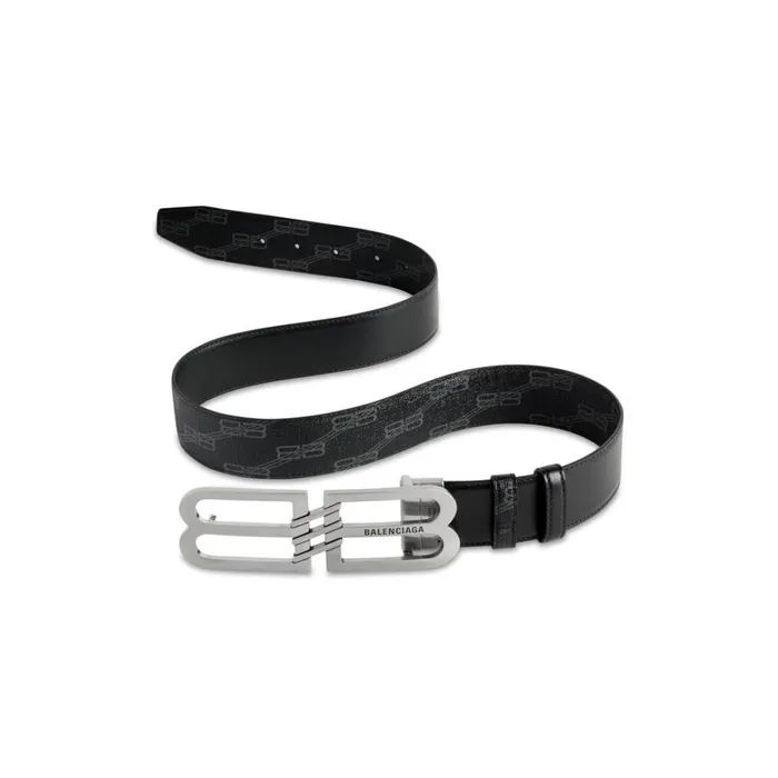 Men Belts Balenciaga Reversible Bb Monogram Belt In Black