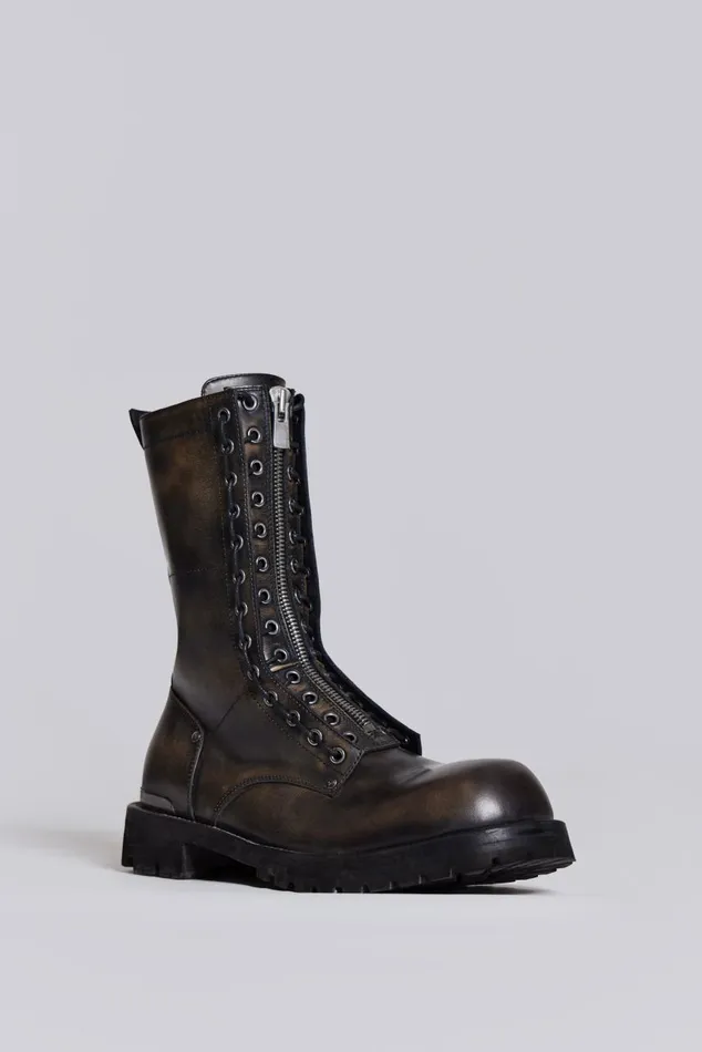 Men Black Zip Biker Boots Jaded London Footwear