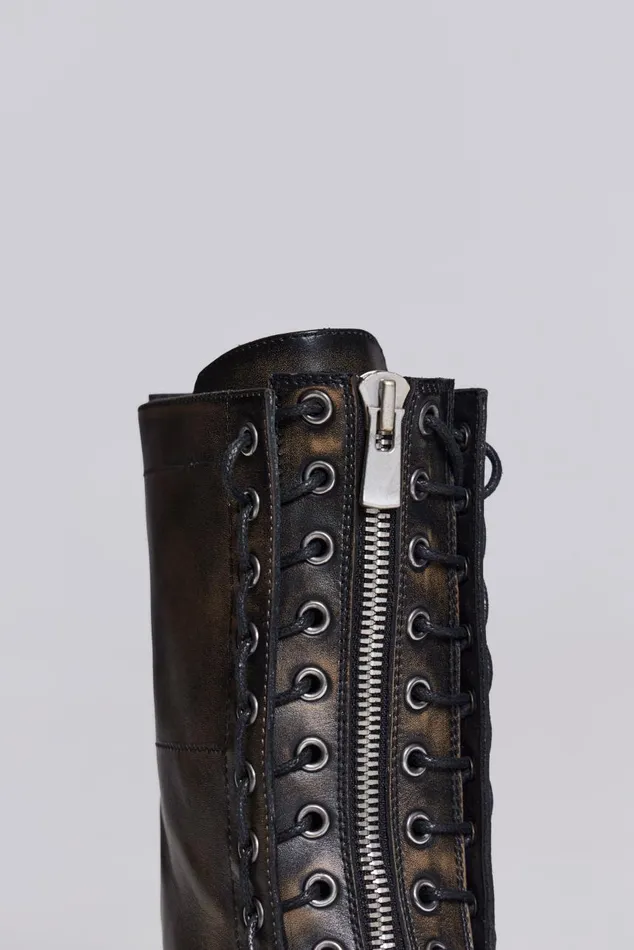 Men Black Zip Biker Boots Jaded London Footwear