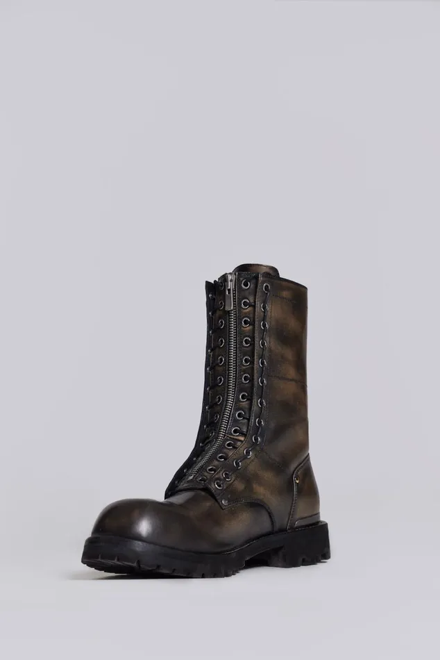 Men Black Zip Biker Boots Jaded London Footwear