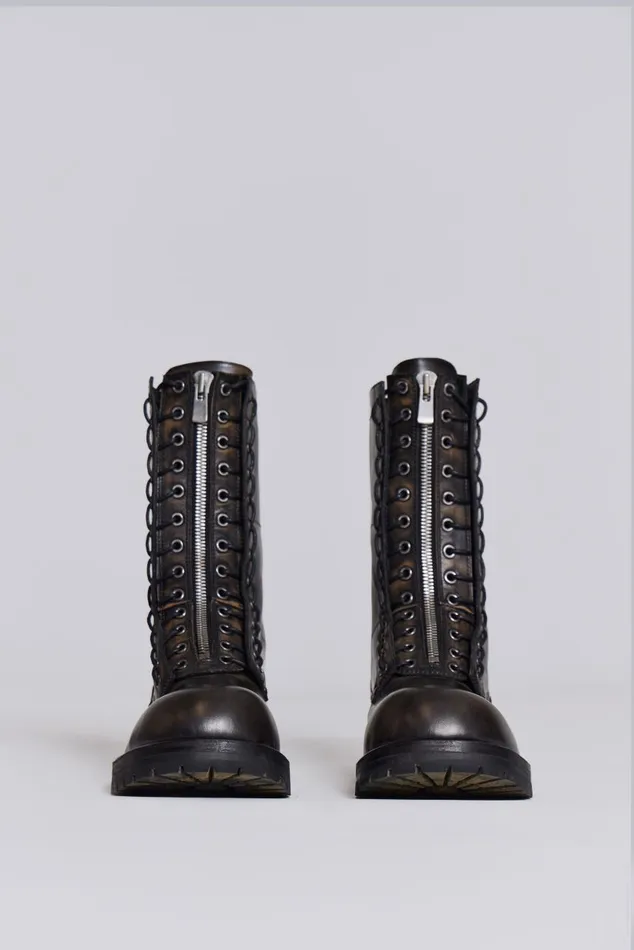 Men Black Zip Biker Boots Jaded London Footwear