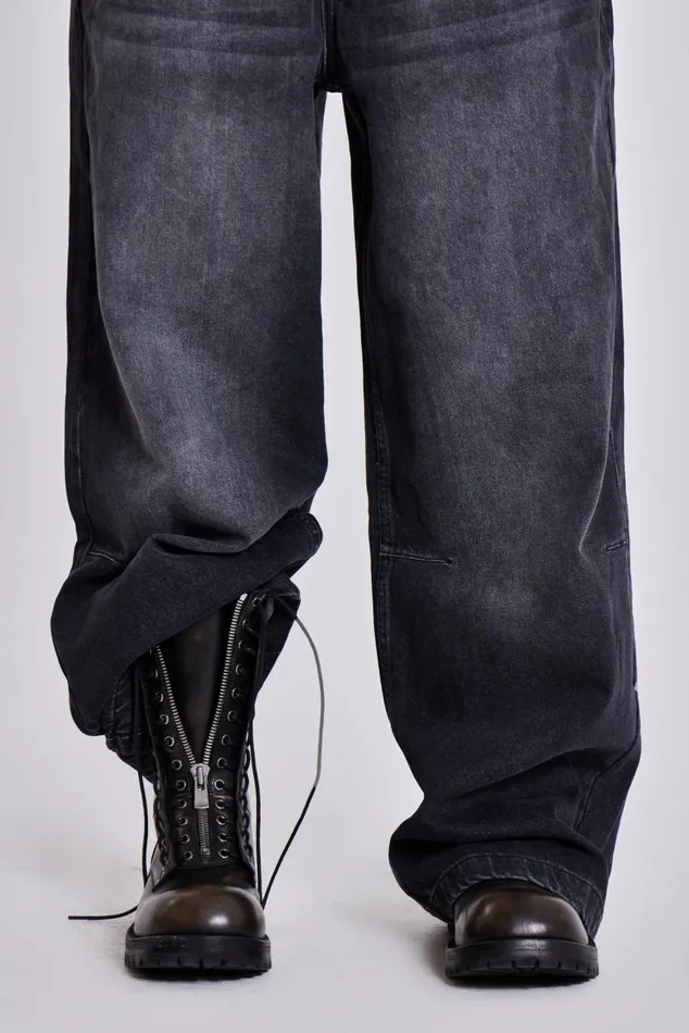 Men Black Zip Biker Boots Jaded London Footwear