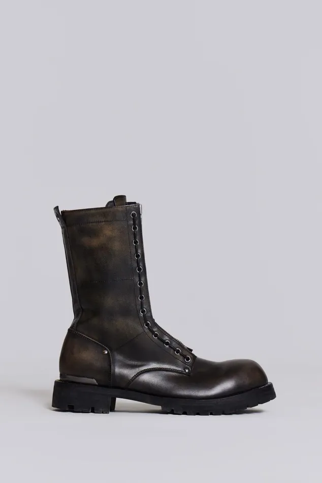 Men Black Zip Biker Boots Jaded London Footwear