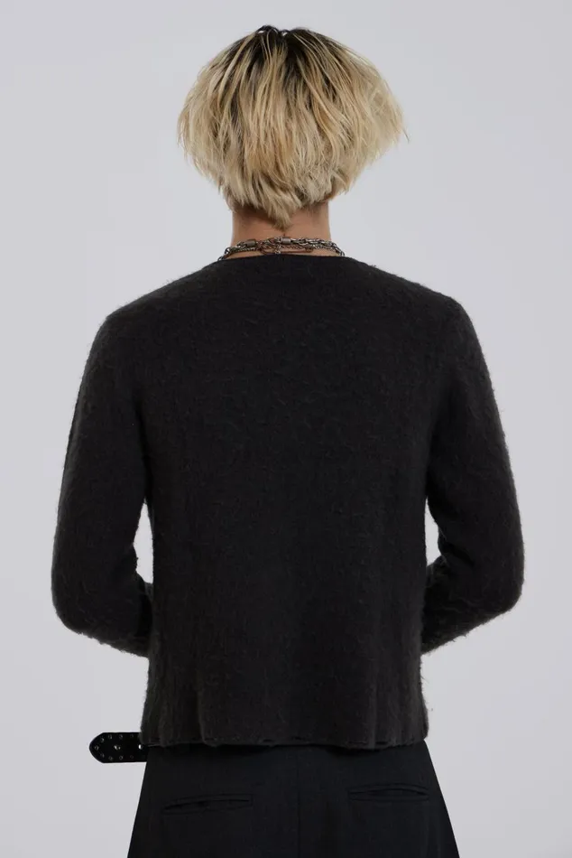 Men Brushed Knit With Cross Intarsia Jaded London Knitwear