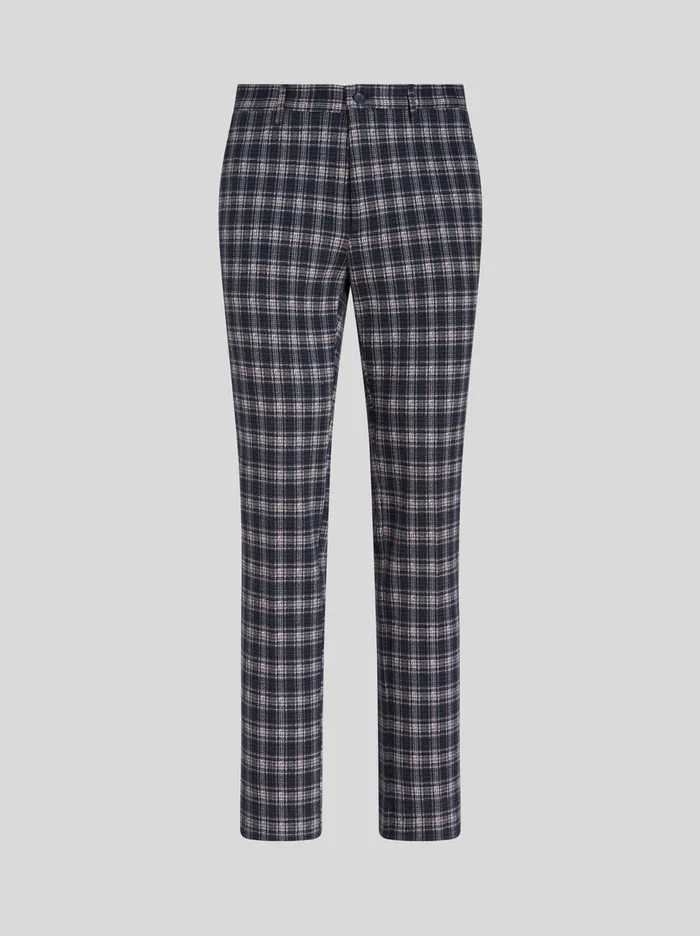 Men Check Cotton Trousers Etro Trousers