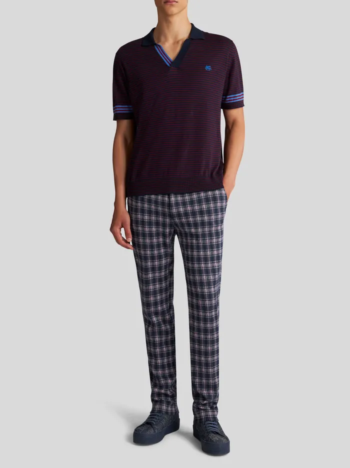 Men Check Cotton Trousers Etro Trousers