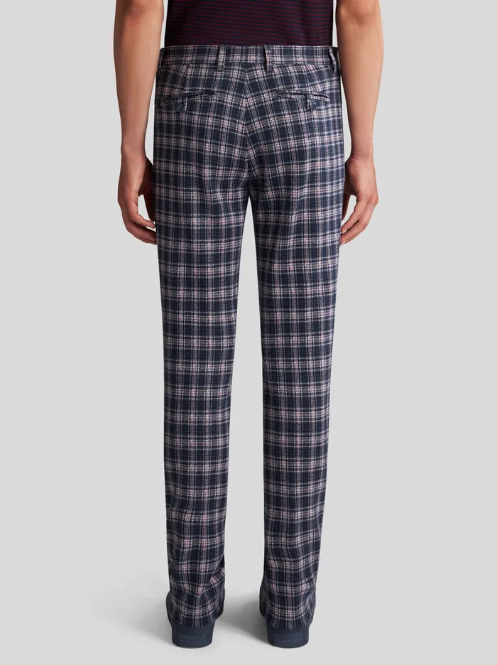 Men Check Cotton Trousers Etro Trousers