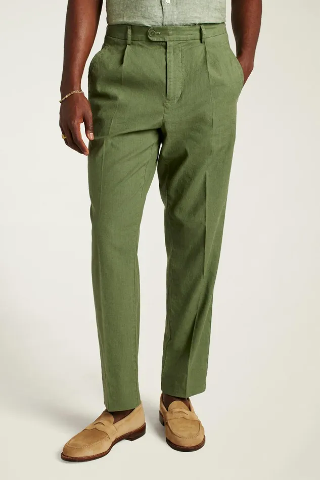 Men Coastal Linen Pant Green Juice Bonobos Seasonal Pants