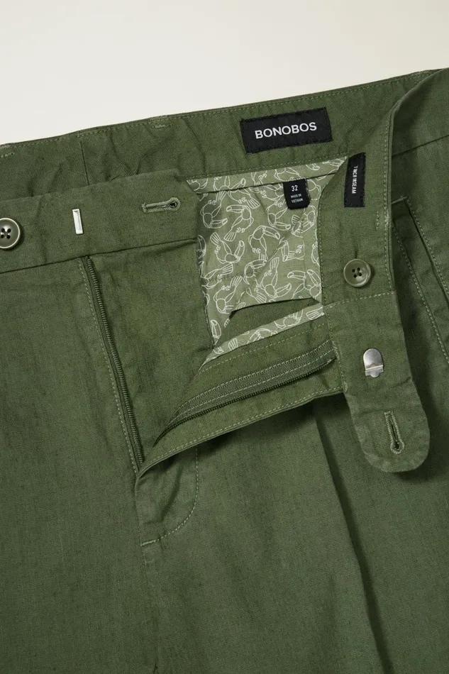 Men Coastal Linen Short Green Juice Bonobos Casual Shorts
