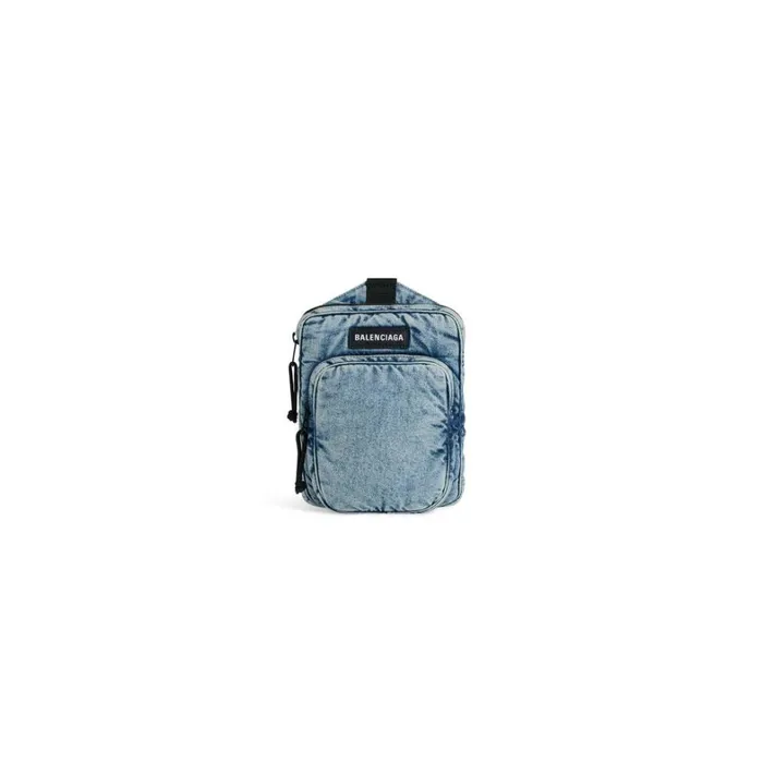 Men Crossbodies and Messengers Balenciaga Explorer Crossbody Messenger Bag Denim In Faded Blue Men Crossbodies and Messengers Balenciaga Explorer Crossbody Messenger Bag Denim In Faded Blue