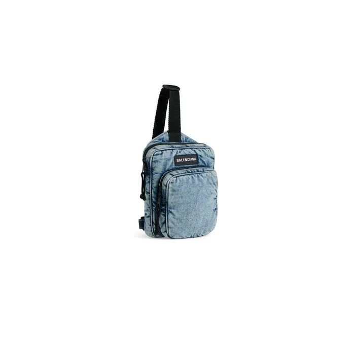 Men Crossbodies and Messengers Balenciaga Explorer Crossbody Messenger Bag Denim In Faded Blue