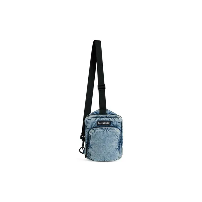 Men Crossbodies and Messengers Balenciaga Explorer Crossbody Messenger Bag Denim In Faded Blue