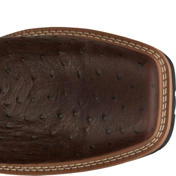 MEN Derrickman 12034 Waterproof Comp Toe Walnut Ostrich Print Justin Boots Work