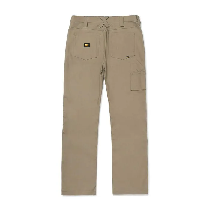 Men Double Front Stretch Canvas Straight Fit Utility Pant Cat Footwear Pants
