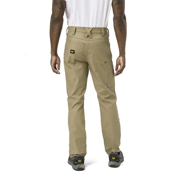 Men Double Front Stretch Canvas Straight Fit Utility Pant Cat Footwear Pants