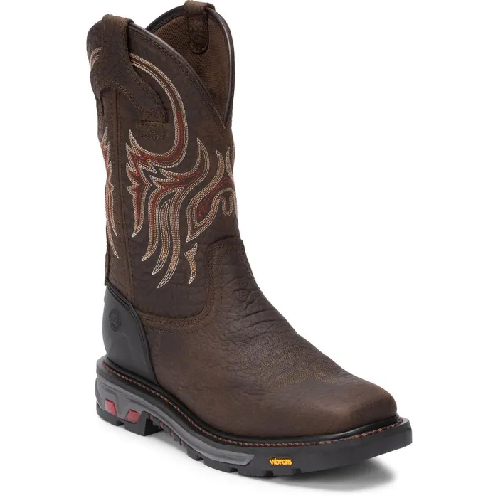 MEN Driscoll 11034 Work Pecan Justin Boots Work