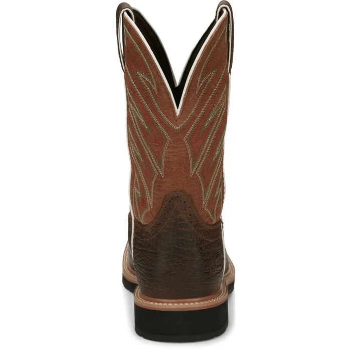 MEN Electrician 11034 Steel Toe Brown Justin Boots Work