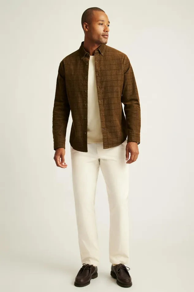 Men Everyday Corduroy Shirt Brown Plaid Bonobos Casual Shirts