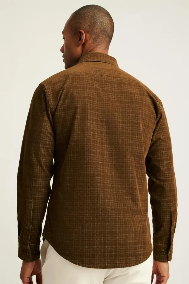 Men Everyday Corduroy Shirt Brown Plaid Bonobos Casual Shirts