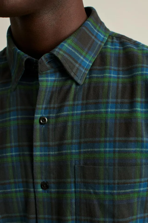 Men Everyday Lightweight Flannel Shirt Buttonwood Plaid Bonobos Casual Shirts