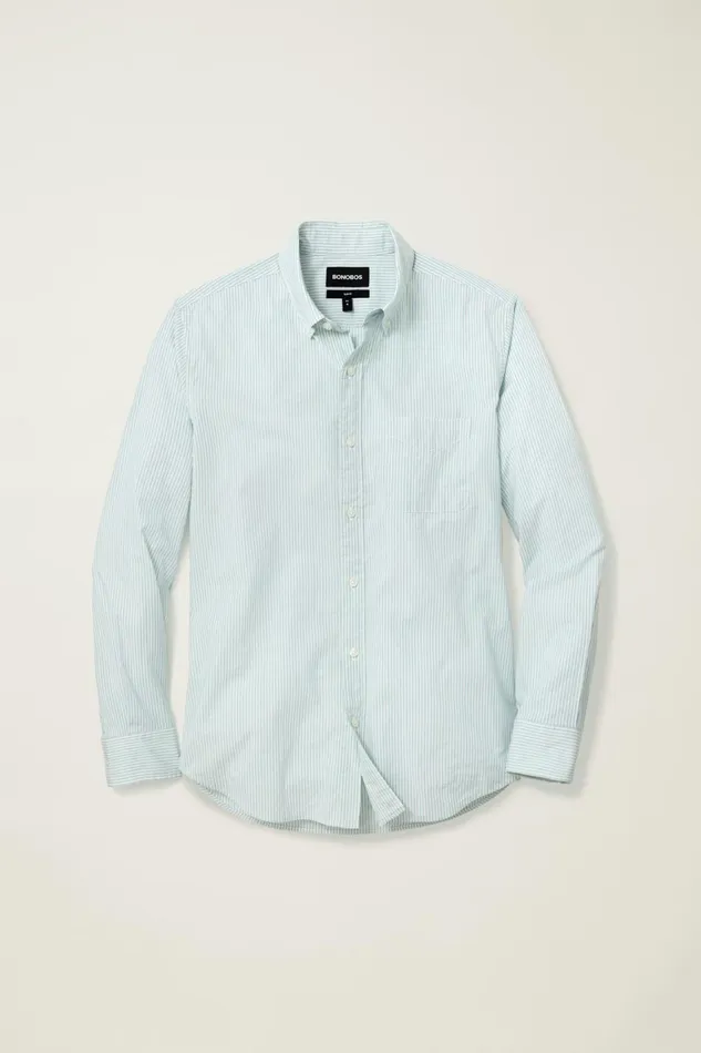 Men Everyday Shirt Blue Green Stripe Bonobos Casual Shirts