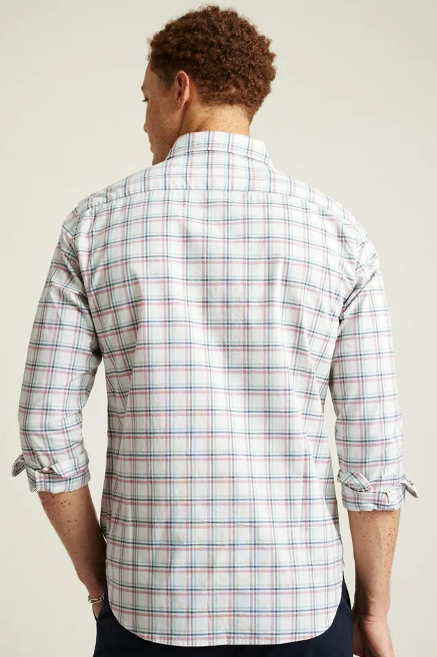 Men Everyday Shirt Heather Oatmeal Plaid Bonobos Casual Shirts