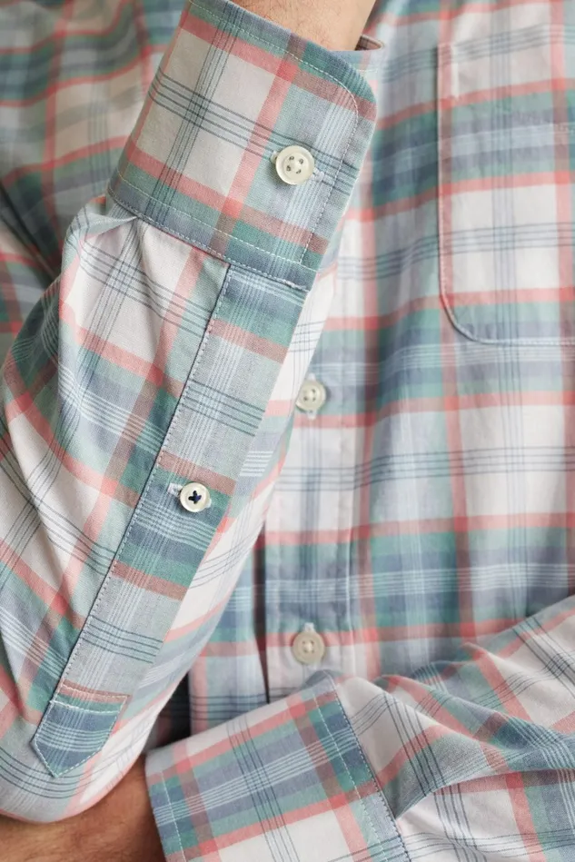 Men Everyday Shirt Mineral Blue Plaid Bonobos Casual Shirts