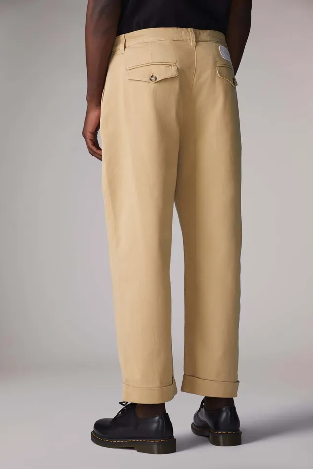 Men Fiorucci Bottoms Logo Patch Trousers Tan Men Fiorucci Bottoms Logo Patch Trousers Tan