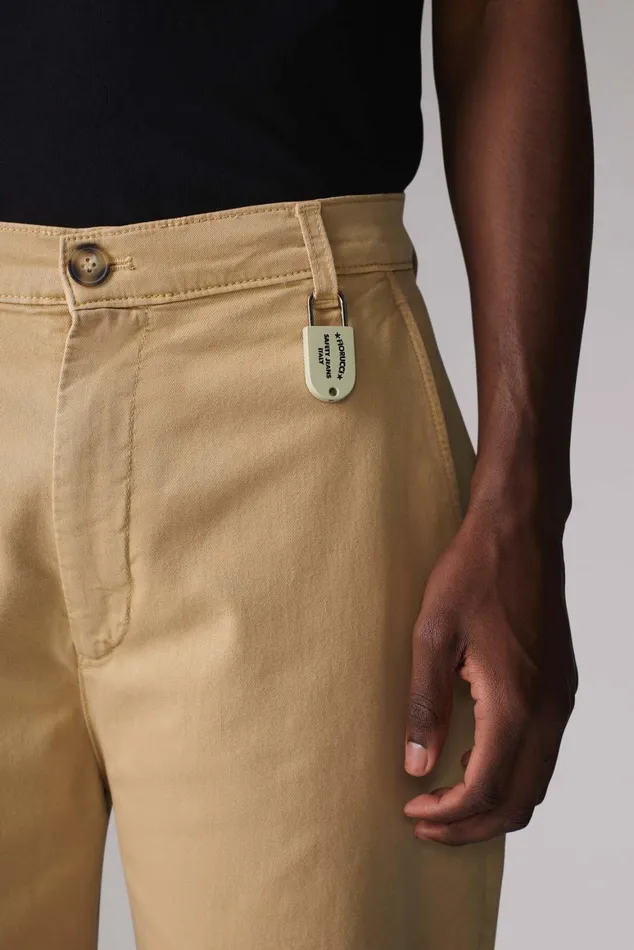 Men Fiorucci Bottoms Logo Patch Trousers Tan Men Fiorucci Bottoms Logo Patch Trousers Tan
