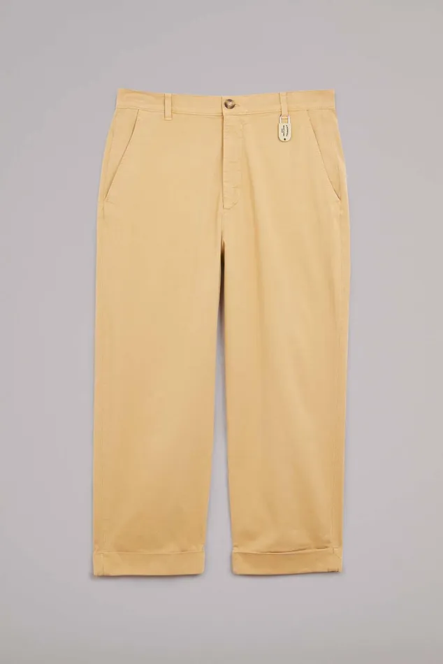 Men Fiorucci Bottoms Logo Patch Trousers Tan Men Fiorucci Bottoms Logo Patch Trousers Tan