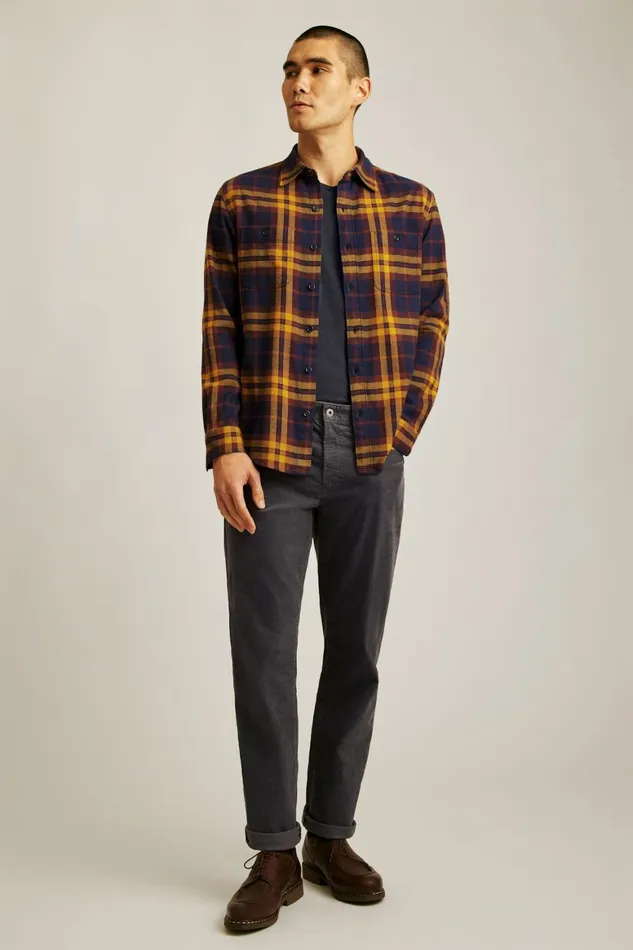 Men Fireside Flannel Shirt Harvest Plaid Bonobos Overshirts
