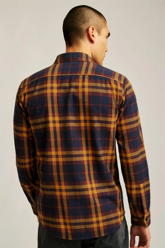 Men Fireside Flannel Shirt Harvest Plaid Bonobos Overshirts