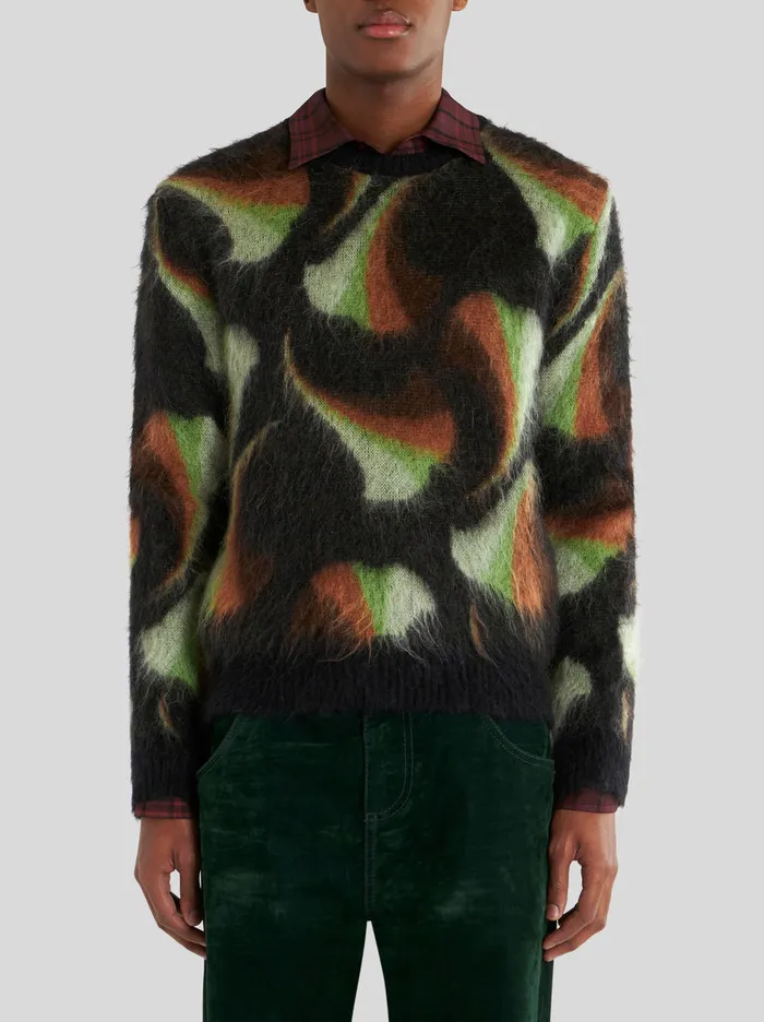 Men Foliage Round Neck Jumper Etro Knitwear