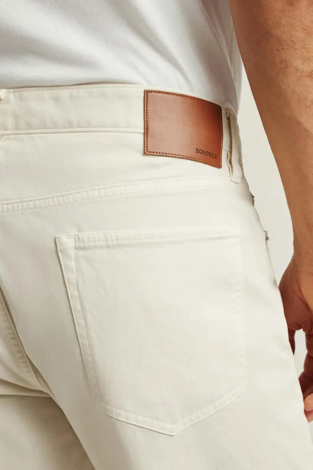 Men Italian Brushed 5Pocket Pants Light Sand Bonobos Jeans