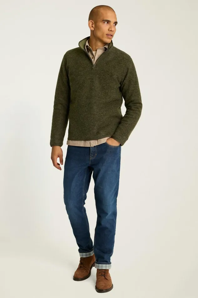 Men Italian Wool Fleece Half Zip Heather Olive Green Bonobos Half and FullZips Men Italian Wool Fleece Half Zip Heather Olive Green Bonobos Half and FullZips