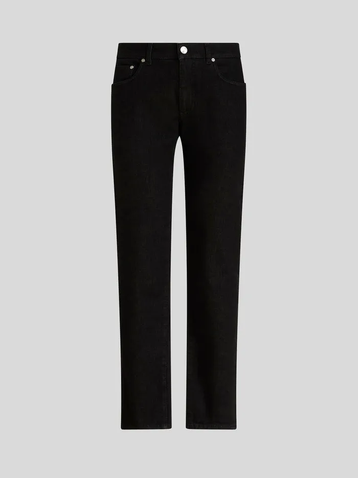 Men Jacquard Jeans With Logo And Pegaso Etro Trousers