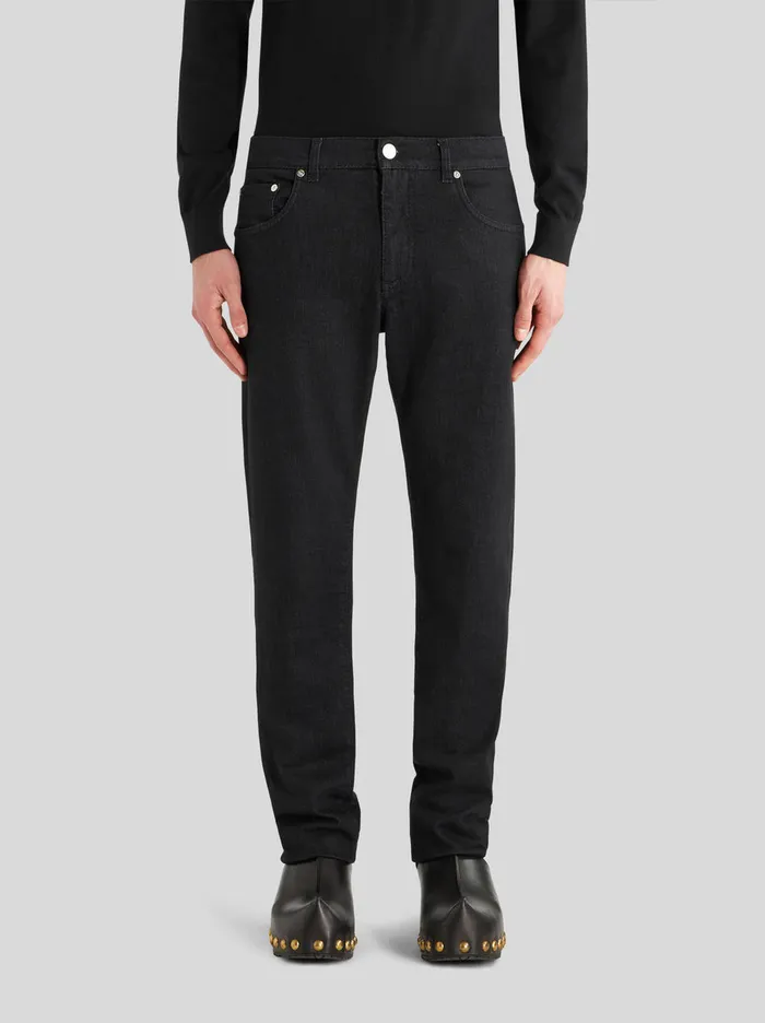 Men Jacquard Jeans With Logo And Pegaso Etro Trousers