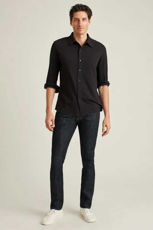 Men Jersey Everyday Shirt Black Bonobos Casual Shirts