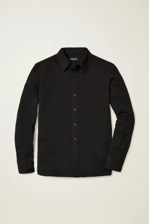 Men Jersey Everyday Shirt Black Bonobos Casual Shirts