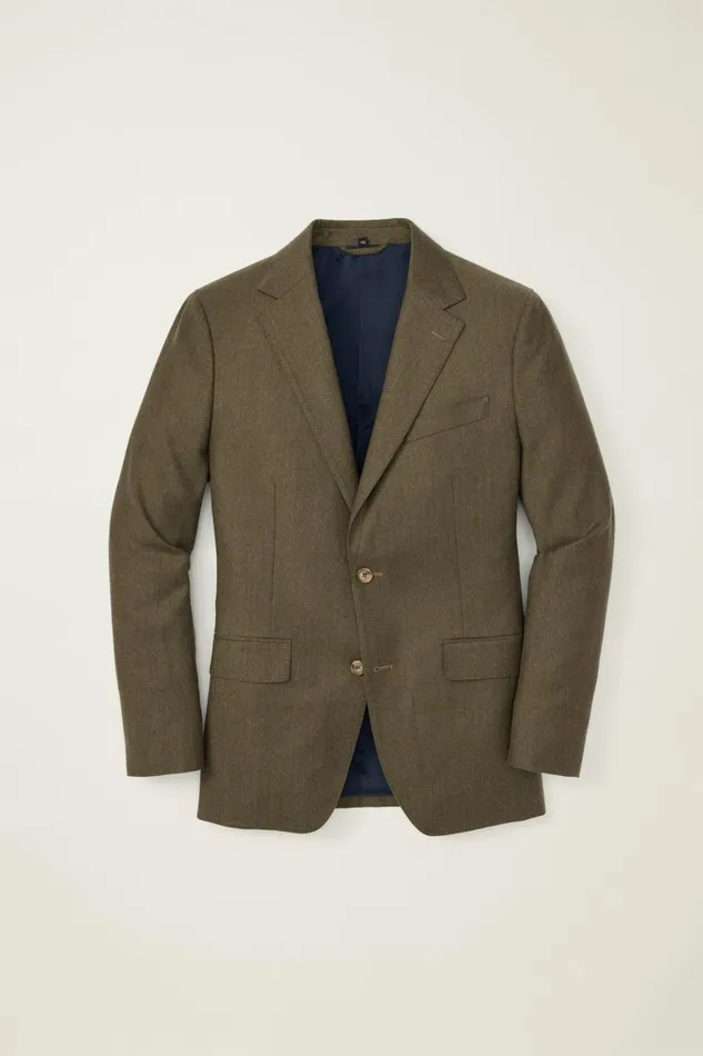 Men Jetsetter Italian Flannel Blazer Light Olive Green Bonobos Blazers and Sport Coats