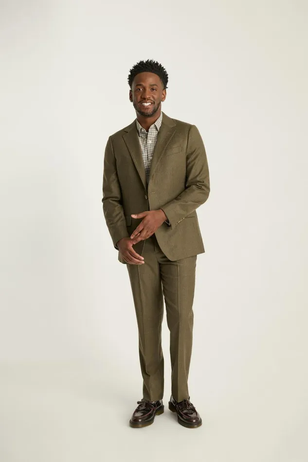 Men Jetsetter Italian Flannel Blazer Light Olive Green Bonobos Blazers and Sport Coats