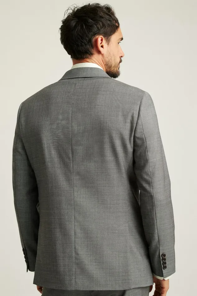 Men Jetsetter Italian Wool Double Breasted Blazer Grey Sharkskin Bonobos Blazers and Sport Coats