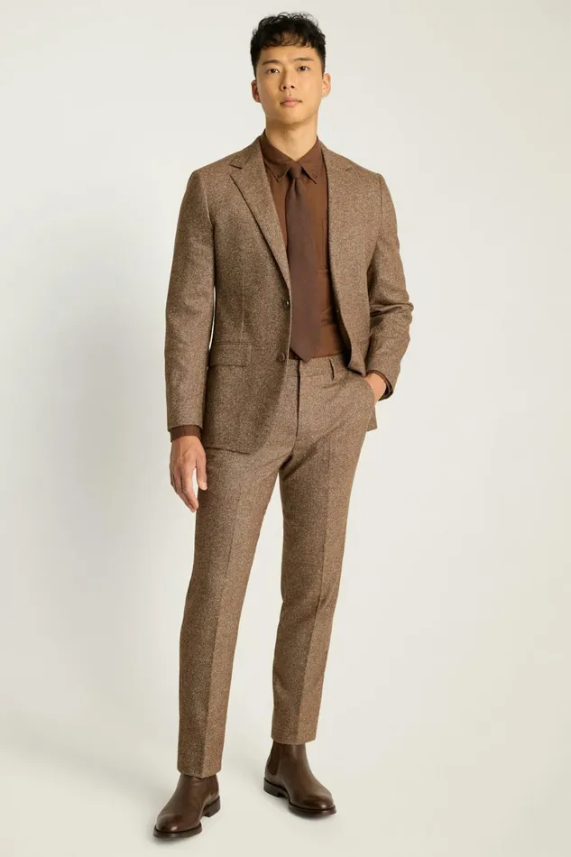 Men Jetsetter Italian Wool Dress Pant Khaki Donegal Bonobos Dress Pants
