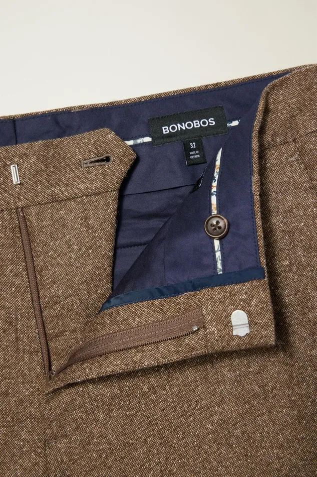Men Jetsetter Italian Wool Dress Pant Khaki Donegal Bonobos Dress Pants