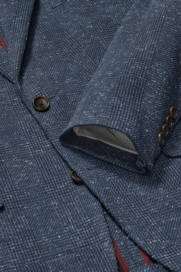 Men Jetsetter Knit Blazer Navy Donegal Glen Plaid Bonobos Blazers and Sport Coats